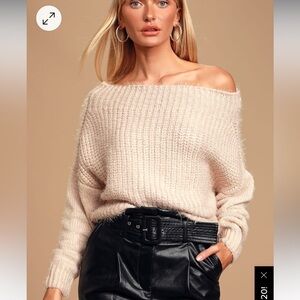 Eyelash Knit Off the Shoulder Sweater